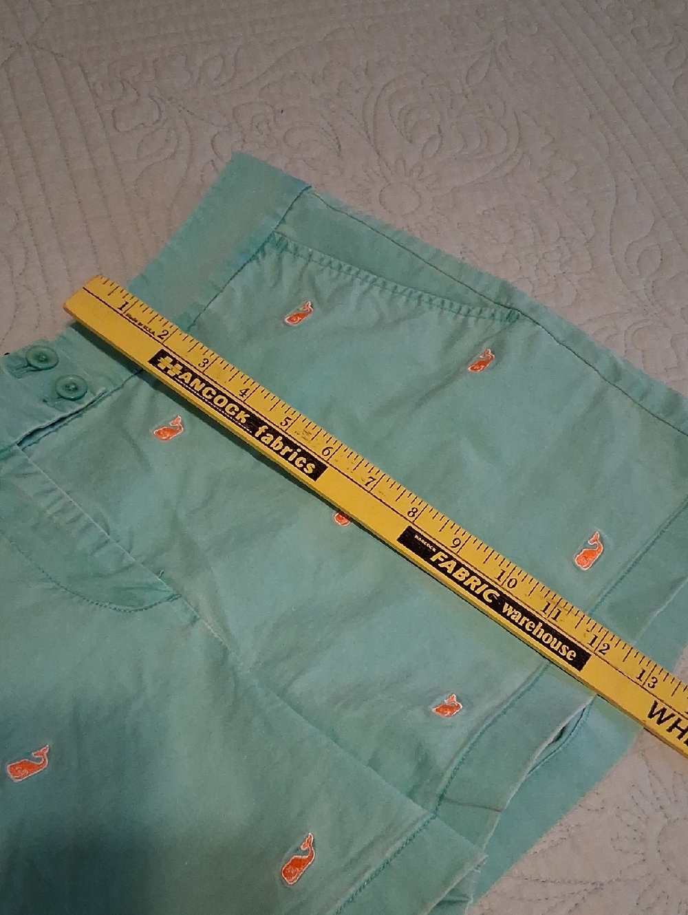 Vineyard Vines Turquoise Shorts with Orange Whale Embroidery - Picture 4 of 6